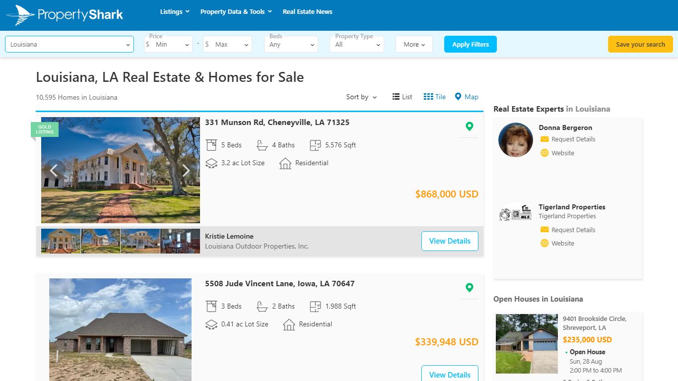 10,630 Homes for Sale in Louisiana, LA | PropertyShark